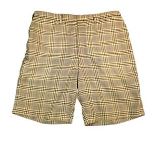Vintage 70's Harris Slacks Mens Shorts 33‎ x 9" Plaid Flat Front Casual Golf